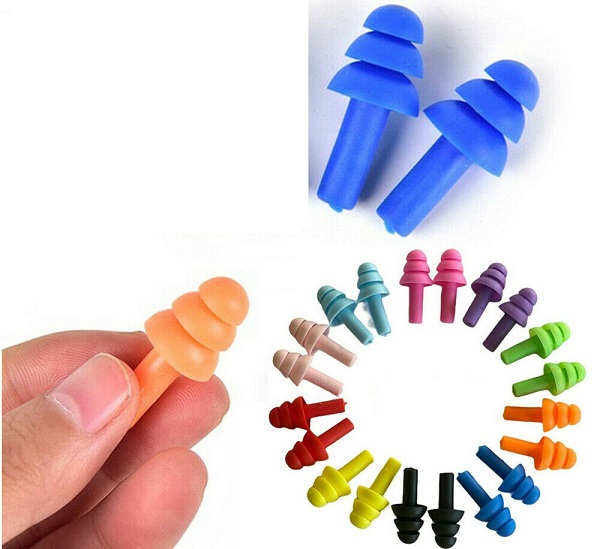 5 Pairs Multi Color Reusable Swimming Silicone Soft Ear Plugs Noise Cancelling